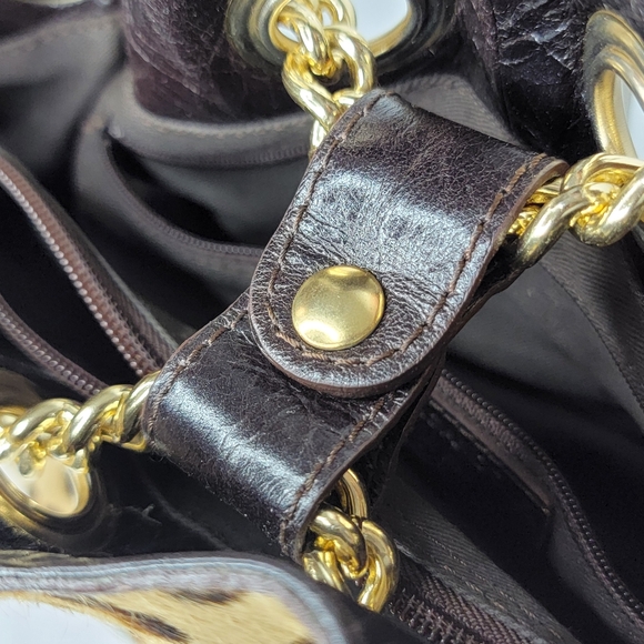 Roberta Gandolfi Animal Print with Real Fur Handbag P26 - Picture 7 of 8